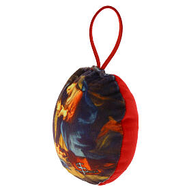 Madonna con Gesù pallina albero Natale tessuto 9 cm