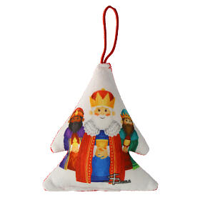 Tree-shaped Christmas ornament with Wise Men, 4x2 in