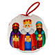 Three Wise Men fabric sphere with white background, diameter 9 cm s1