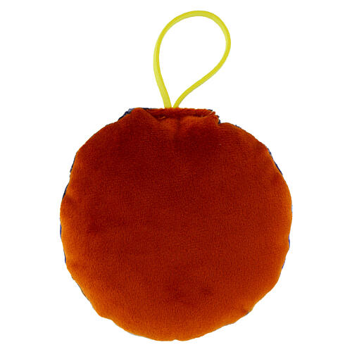 Weihnachtsanhänger, aus Stoff mit Darstellung der Geburt Christi – Ø 9 cm 3
