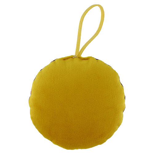 Weihnachtsanhänger, aus Stoff mit stilisierter Geburt-Christi-Darstellung – Ø 9 cm 3