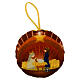 Nativity Scene on fabric Christmas ball, 3.5 in s1