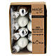 Box 8 pz palline Natale cuore argento vetro riciclato 4 cm s1