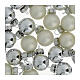 Set of 25 pcs silver Christmas baubles recycled glass 2 cm s2