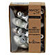 Box 8 pz palline Natale stella argento vetro riciclato 4 cm s1