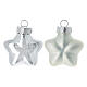 Box of 8 pcs silver star Christmas baubles recycled glass 4 cm s2