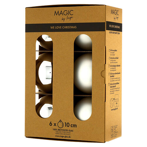 Weihnachtskugeln, 6er-Set, silberfarben, Ø 10 cm 1