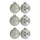 Box of 6 pcs silver Christmas tree spheres 10 cm s2