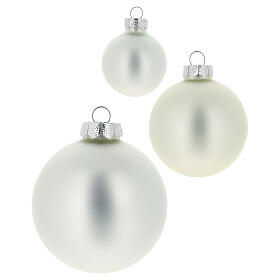 Set of 16 Christmas balls, silver glass, 1.6-2.4-3 in