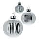 Set of 16 Christmas balls, silver glass, 1.6-2.4-3 in s3