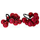 Boîte 12 grappes boules Noël rouge foncé verre 2,5 cm s4