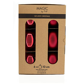 Box 6 piezas esferas árbol Navidad rojas 10 cm