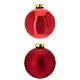 Box of 6 pcs red Christmas tree spheres 10 cm s1