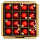 Caja bolas 42 piezas Navidad rojo tamaños diferentes vidrio 4, 6 e 8 cm s2