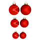 Box palline 42 pz Natale rosso varie dimensioni vetro 4, 6 e 8 cm s3