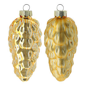 Bolas Navidad 4 piezas piña de vidrio oro 9 cm