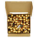 Box 12 palline Natale grappoli color oro vetro 2,5 cm s3