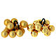 Box 12 palline Natale grappoli color oro vetro 2,5 cm s4