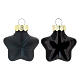 Set of 8 star-shaped Christmas ornaments, black recycled glass, 1.6 in s2