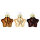 Box 8 pz palline Natale stella bronzo-marrone vetro riciclato 4 cm  s2