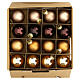 Box of 42 pcs brown bronze glass Christmas baubles, sizes 4, 6 and 8 cm s2