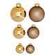 Box of 42 pcs brown bronze glass Christmas baubles, sizes 4, 6 and 8 cm s3