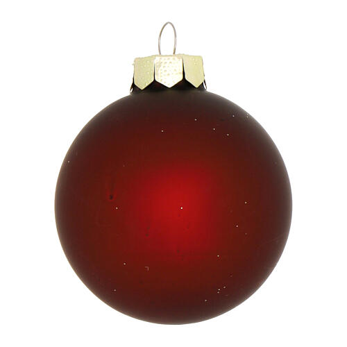 Weihnachtskugeln, 30er-Set, aus recyceltem Glas, rot-bordeaux-altrosa, Ø 6 cm 8