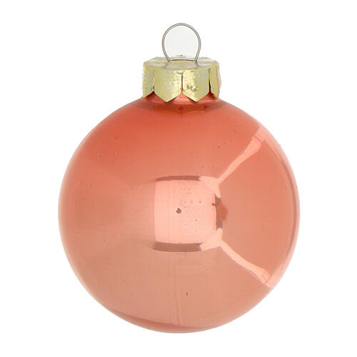 Weihnachtskugeln, 30er-Set, aus recyceltem Glas, rot-bordeaux-altrosa, Ø 6 cm 9