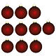 Set of 30 Christmas balls, red burgundy and old pink recycled glass, 2.4 in s4