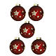 Set 30 palline Natale rosso-bordeaux e rosa antico vetro riciclato 6 cm s3