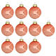 Set 30 palline Natale rosso-bordeaux e rosa antico vetro riciclato 6 cm s5