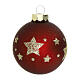 Set of 30 red-burgundy and antique pink recycled glass Christmas baubles 6 cm s7