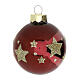 Set of 30 red-burgundy and antique pink recycled glass Christmas baubles 6 cm s10