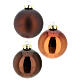 Christmas balls, set of 12, dark brown and copper glass, 3 in s1