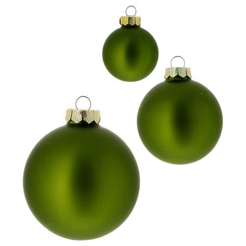 Conjunto de 16 bolas de Natal vidro verde pistache 4, 6 e 8 cm 2