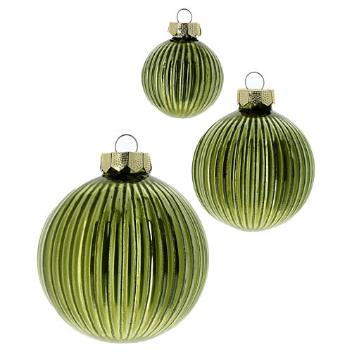 Conjunto de 16 bolas de Natal vidro verde pistache 4, 6 e 8 cm 3