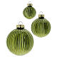 Set of 16 acid green glass Christmas baubles 4, 6 and 8 cm s3