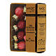 Box 8 pz palline Natale cuore rosa-rosso scuro slavato vetro riciclato 4 cm s1