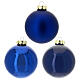 Christmas baubles 12 pcs dark blue and shiny glass 8 cm s1