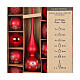 Set cimier et boules Noël rouges tailles variées verre 19 pcs s2