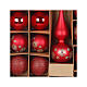 Set cimier et boules Noël rouges tailles variées verre 19 pcs s3