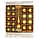 Box of 19 pcs gold-colored Christmas balls and tree topper, various glass sizes s2