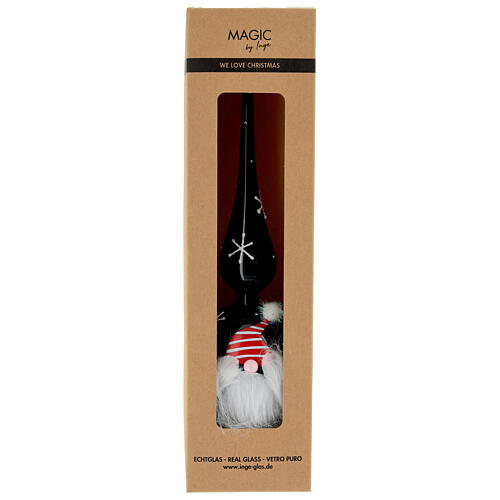 Baumspitze, mundgeblasenes Glas, Weihnachtsmann – Höhe 31 cm 4