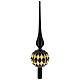 Tree topper for Christmas tree, 12 in, golden and black glass s1