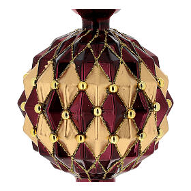 Puntale 31 cm albero Natale vetro color prugna-oro