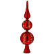 Puntale albero Natale rosso opaco-oro vetro 31 cm s1