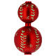 Puntale albero Natale rosso opaco-oro vetro 31 cm s2