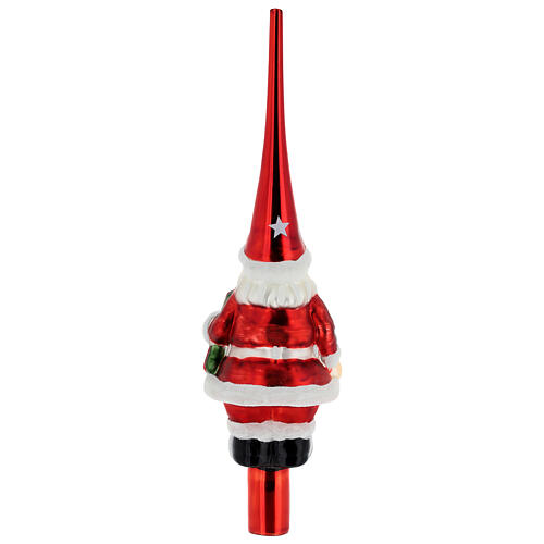 Cimier Père Noël verre 30 cm sapin 4