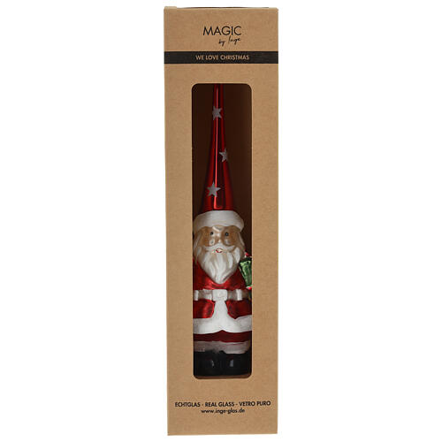 Santa Claus glass tree topper 30 cm 5