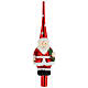 Santa Claus glass tree topper 30 cm s1